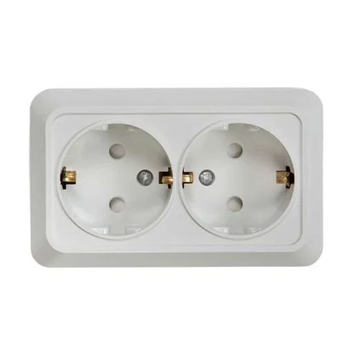 Розетка 2-м BOLLETO защ. шторки с заземл. накл. 7128х бел. ASD / IN HOME 4690612000961